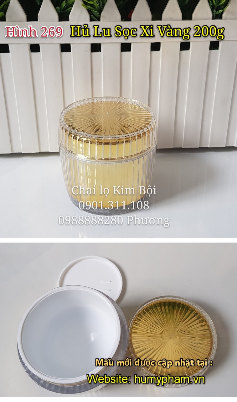 hủ đựng kem lu sọc xi vàng